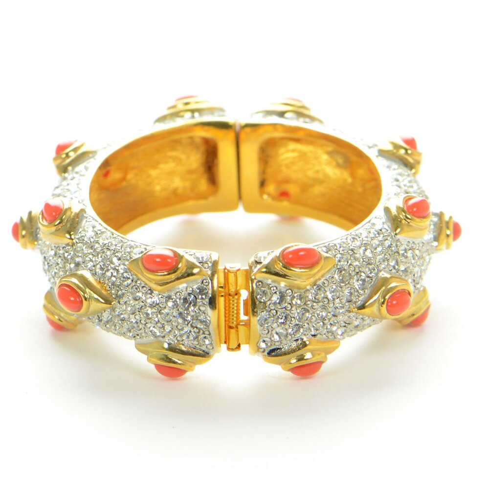 Kenneth Jay Lane Kjl Cabochon & Crystal Bracelet - image 5